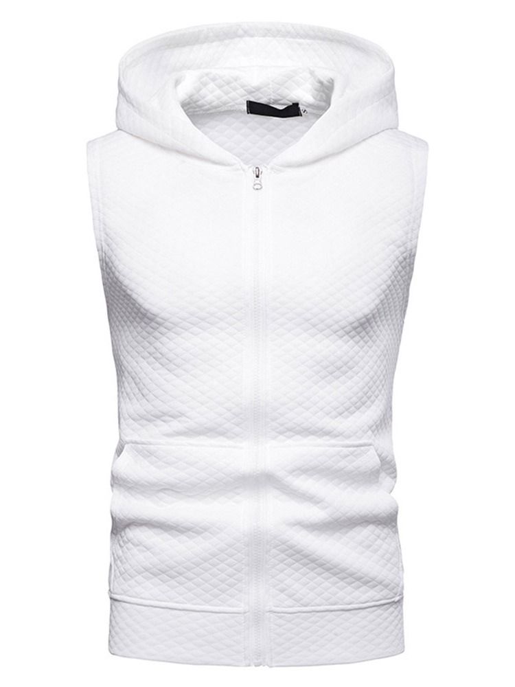 Vanlig Huva Med Dragkedja För Män Casual Vest