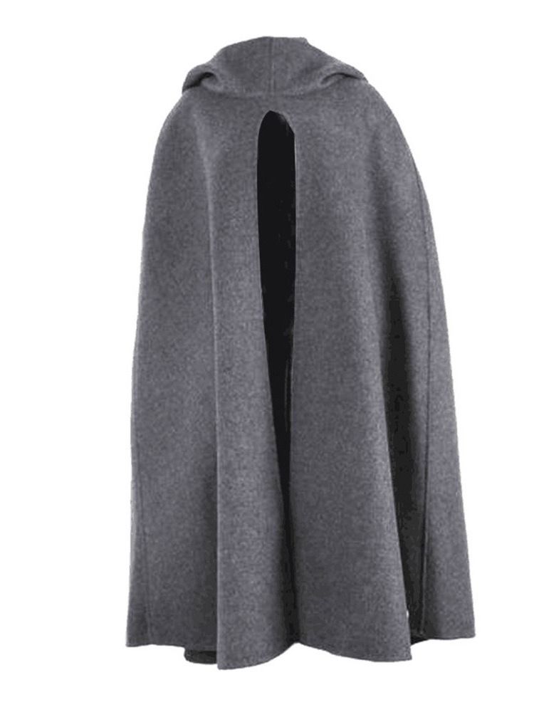 Casual Plain Polyester Winter Cape