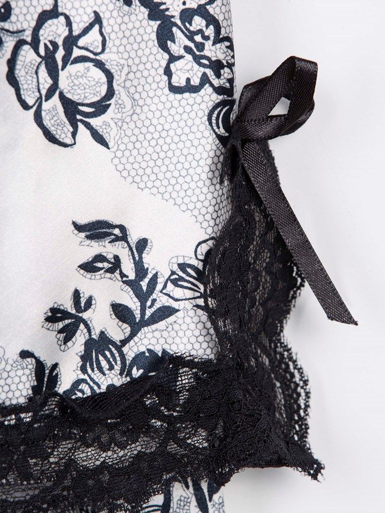 Blommig Satin Pyjamas Camisole Short Sets Sexiga Nattkläder