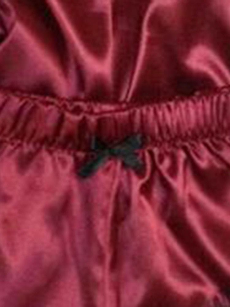 Damer Satin Sovkläder Cami Toppar Och Shorts Sexiga Set