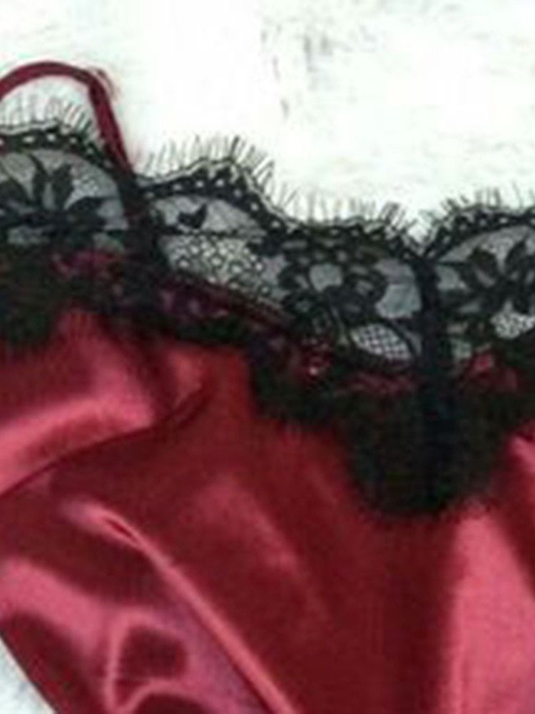 Damer Satin Sovkläder Cami Toppar Och Shorts Sexiga Set
