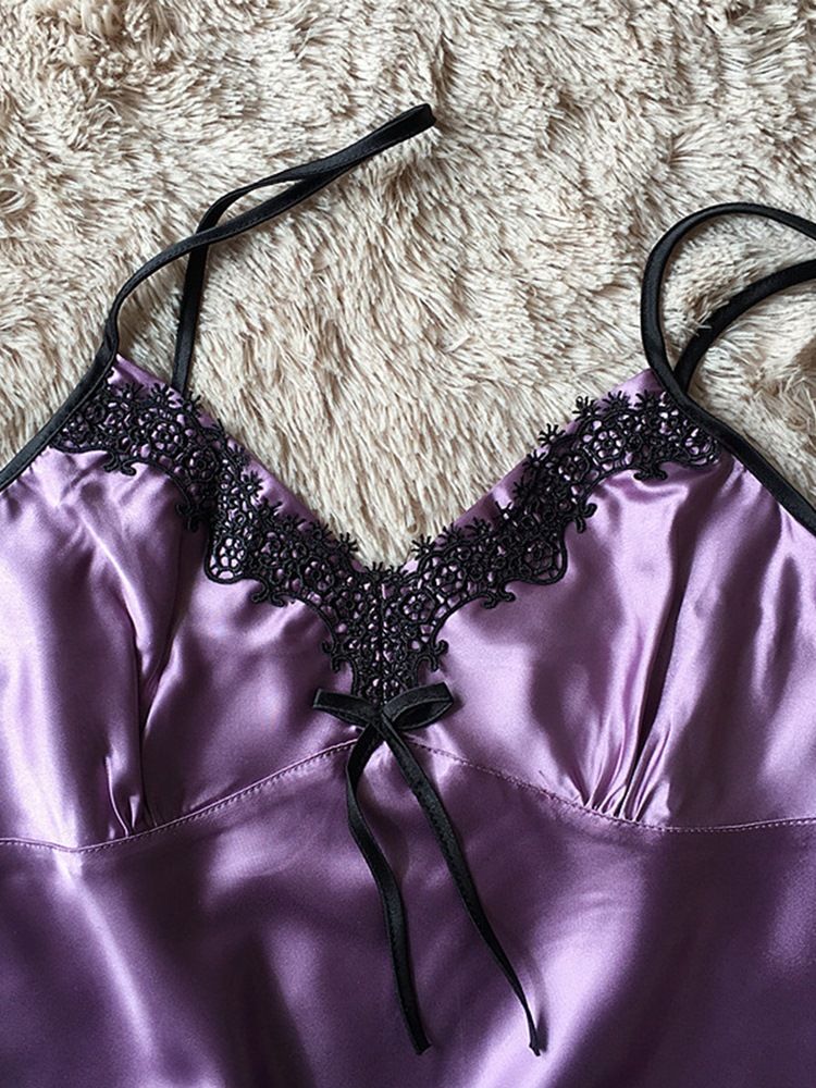 Damspets Satin Pyjamas Camisole Short Sets Sexiga Nattkläder