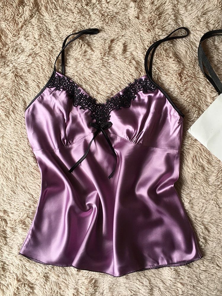 Damspets Satin Pyjamas Camisole Short Sets Sexiga Nattkläder