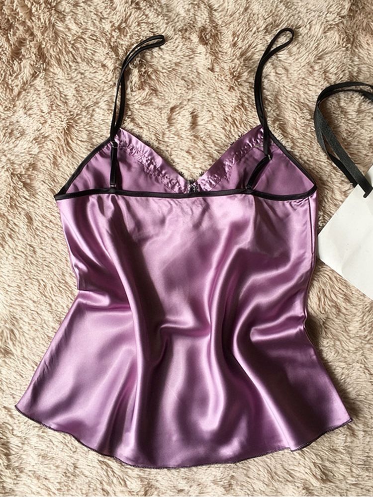 Damspets Satin Pyjamas Camisole Short Sets Sexiga Nattkläder