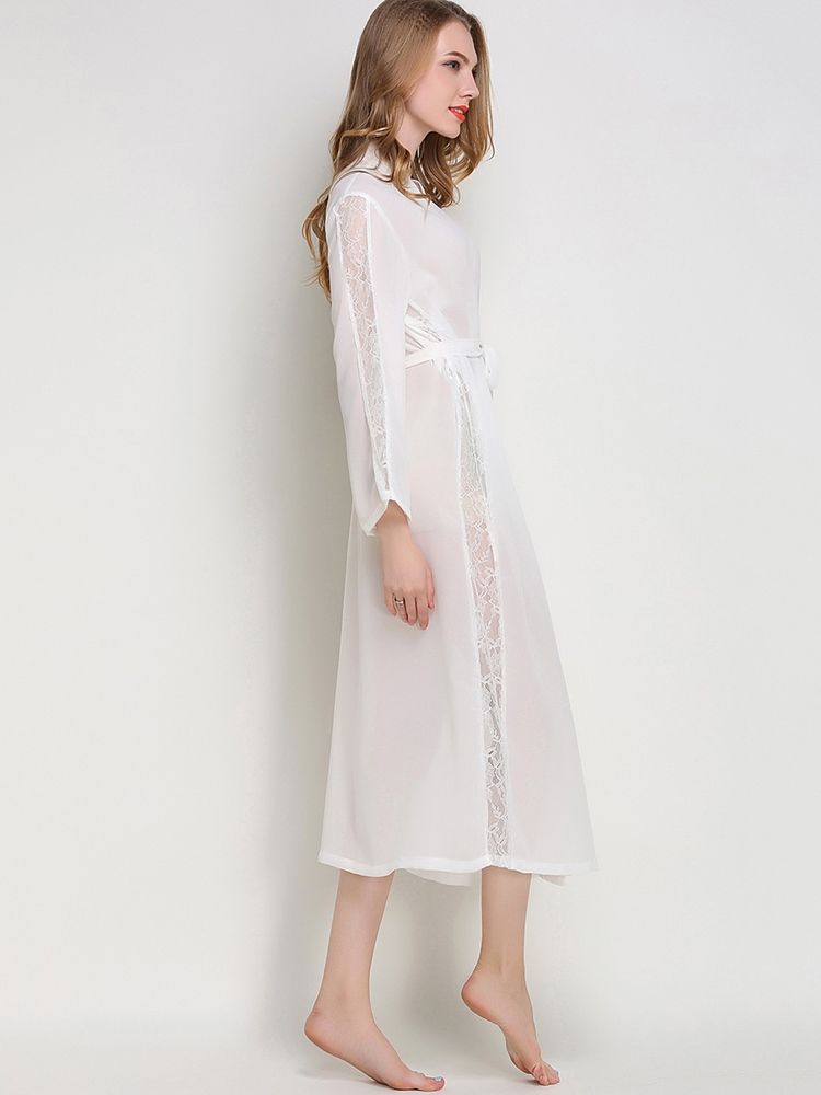 Robe Genomskinlig Lång Sexig Nattrock