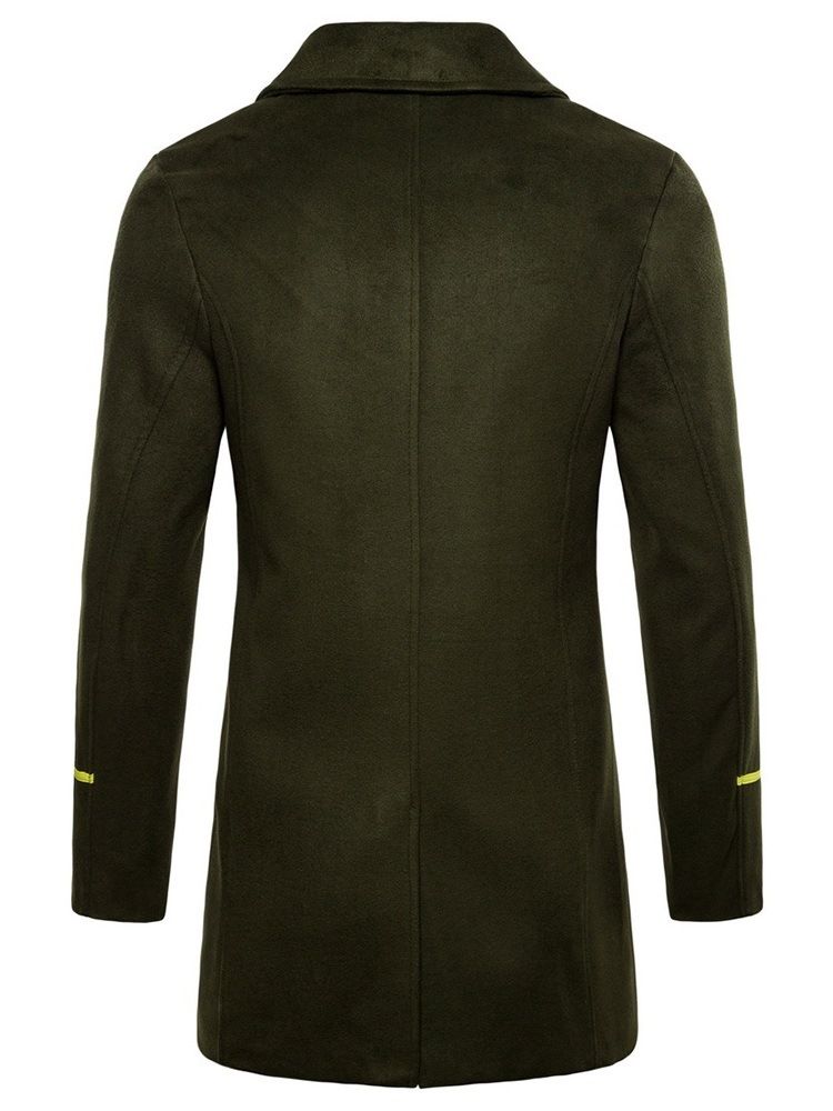 Color Block Mellanlängd Lapel Fall Dubbelknäppt Kappa