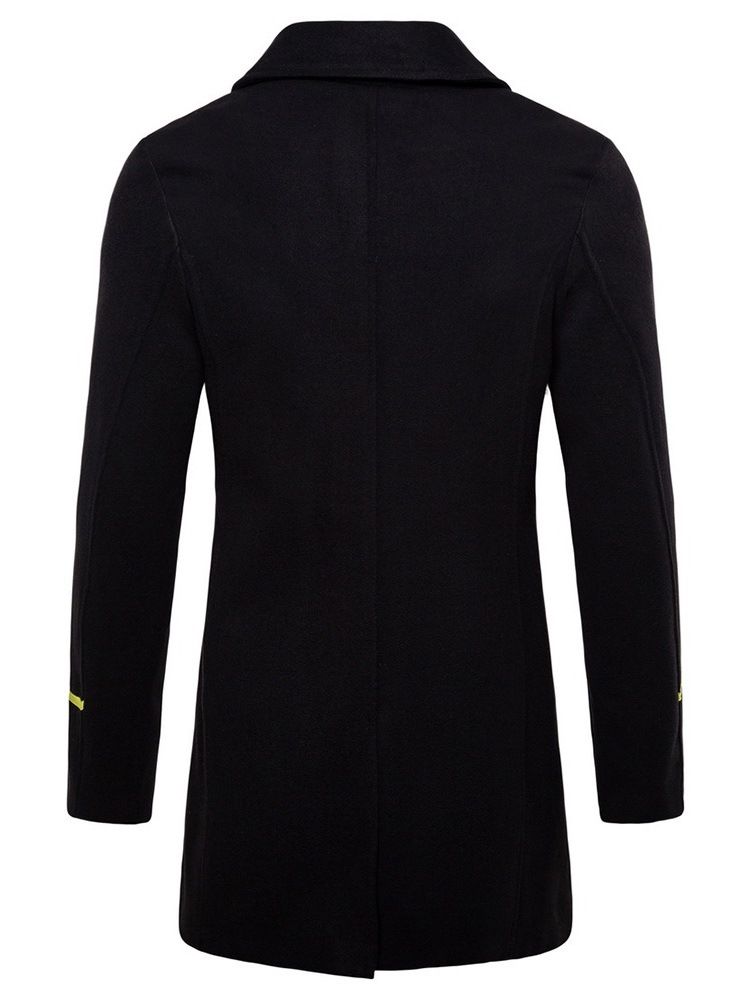 Color Block Mellanlängd Lapel Fall Dubbelknäppt Kappa