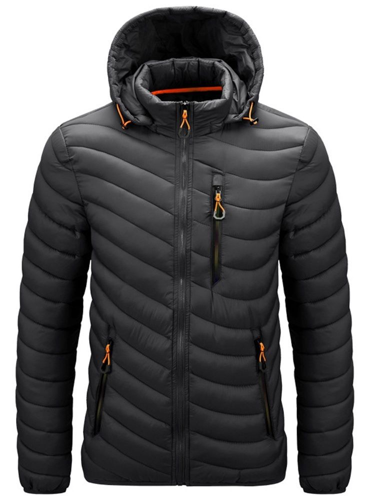 Dragkedja Standard Hooded Casual Dragkedja Dunjacka