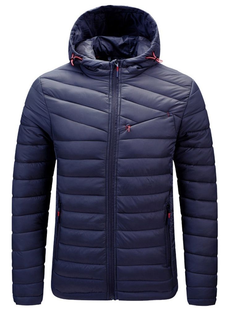 Dragkedja Standard Hooded Zipper Casual Dunjacka