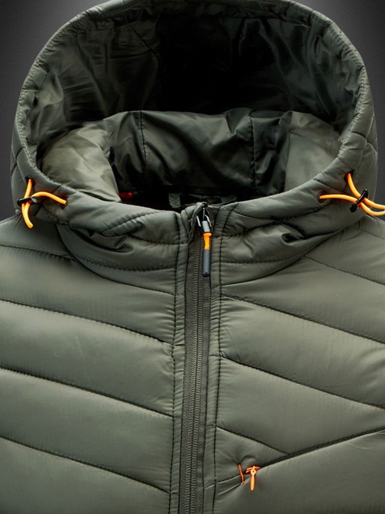 Dragkedja Standard Hooded Zipper Casual Dunjacka
