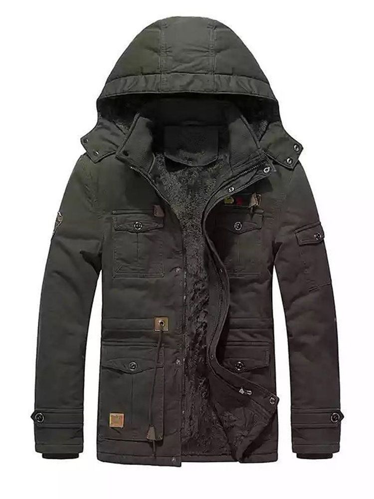 Dubbellager Standard Pocket Zipper Casual Dunjacka