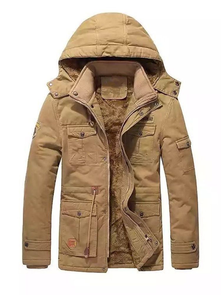 Dubbellager Standard Pocket Zipper Casual Dunjacka