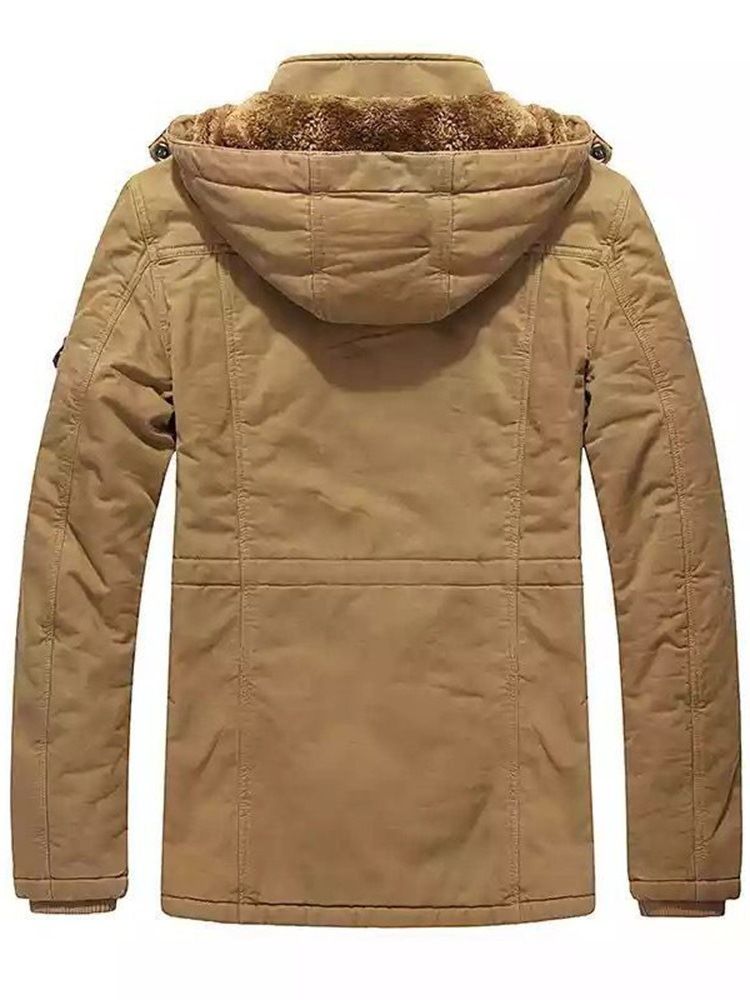 Dubbellager Standard Pocket Zipper Casual Dunjacka