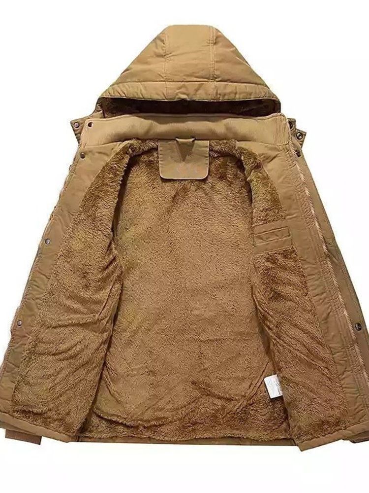 Dubbellager Standard Pocket Zipper Casual Dunjacka