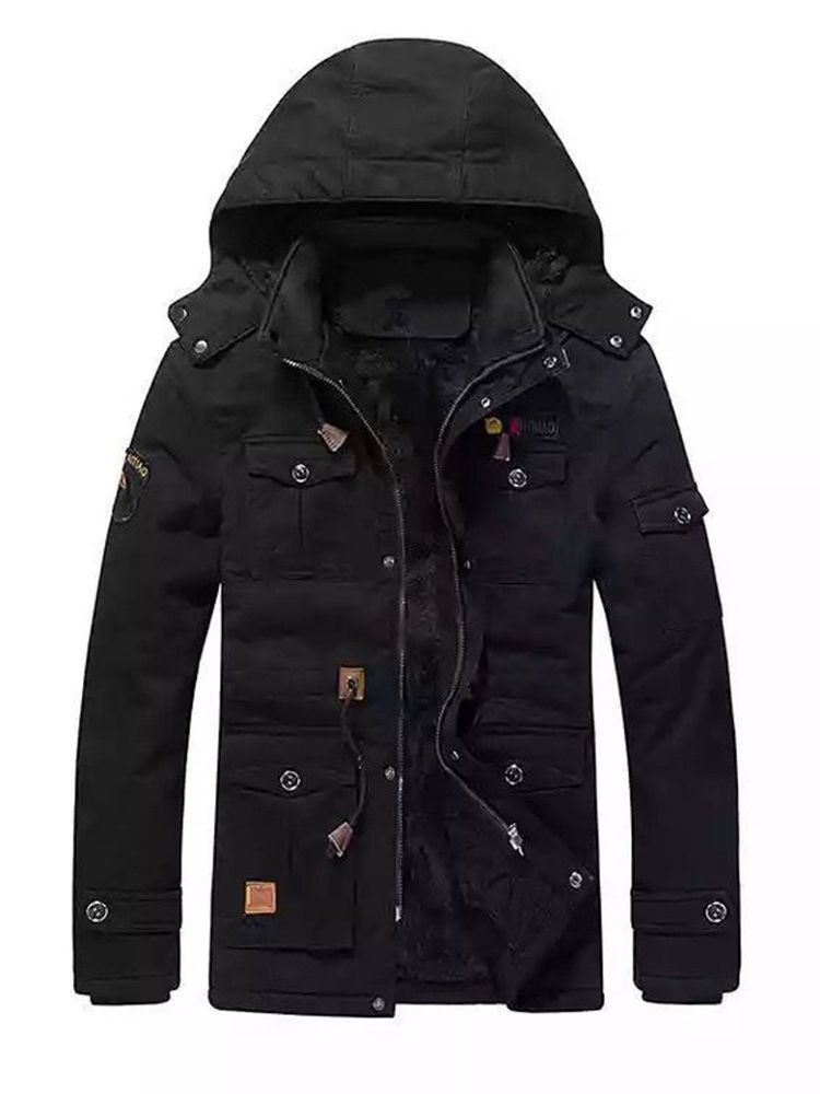Dubbellager Standard Pocket Zipper Casual Dunjacka
