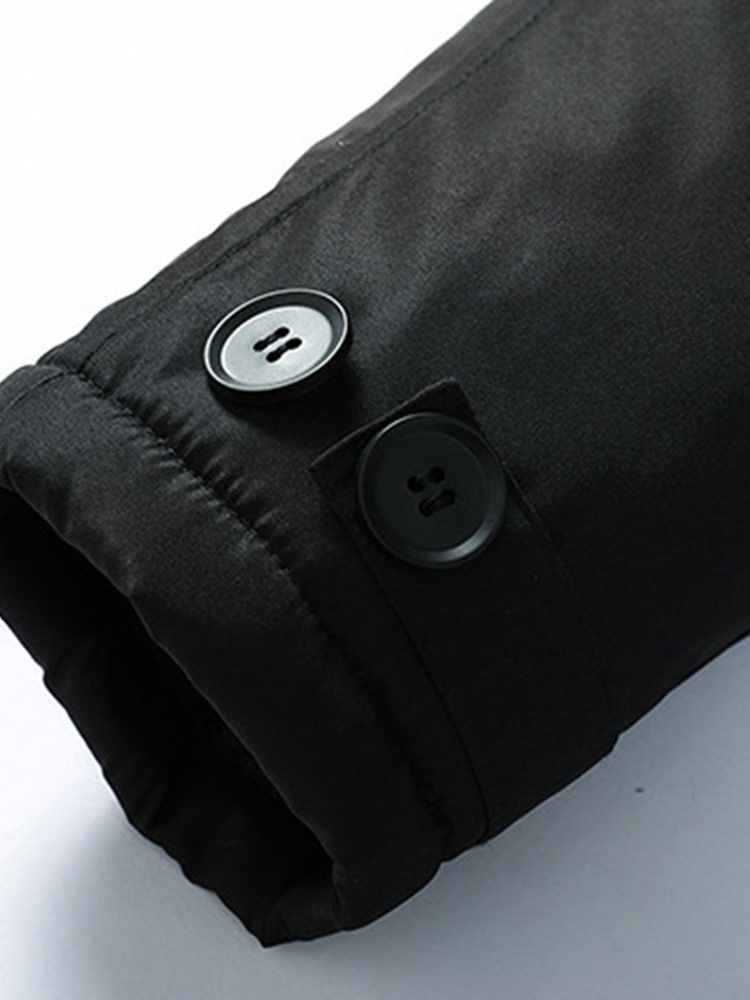 Hooded Plain Pocket Zipper European Down Jacket