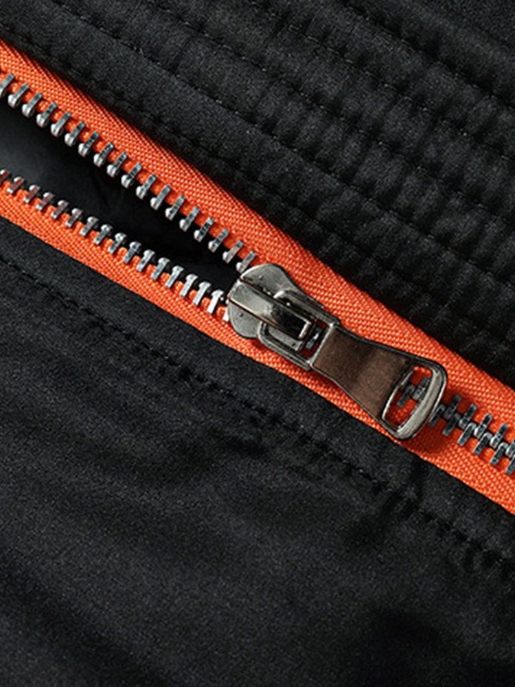Hooded Plain Pocket Zipper European Down Jacket