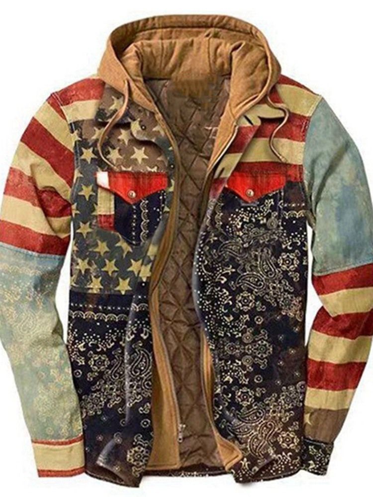 Hooded Pocket Standard Zipper Casual Dunjacka