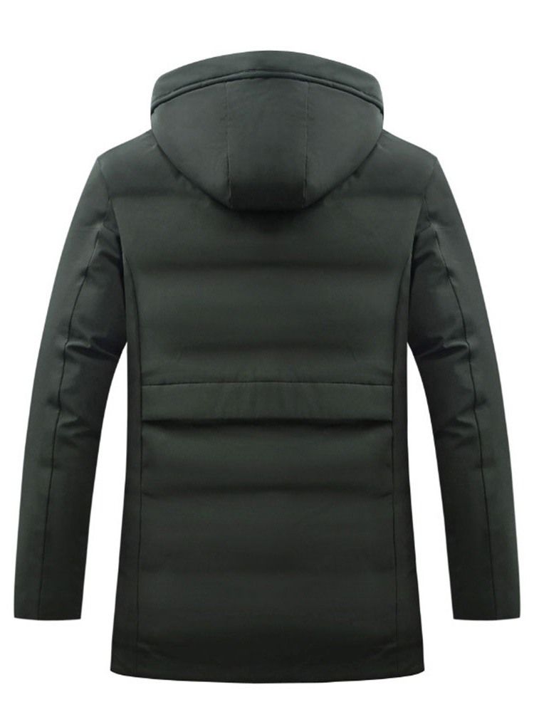 Hooded Pocket Standard Zipper Casual Dunjacka För Män