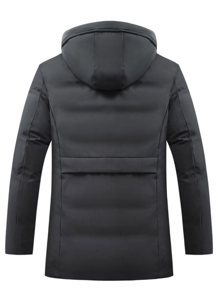 Hooded Pocket Standard Zipper Casual Dunjacka För Män