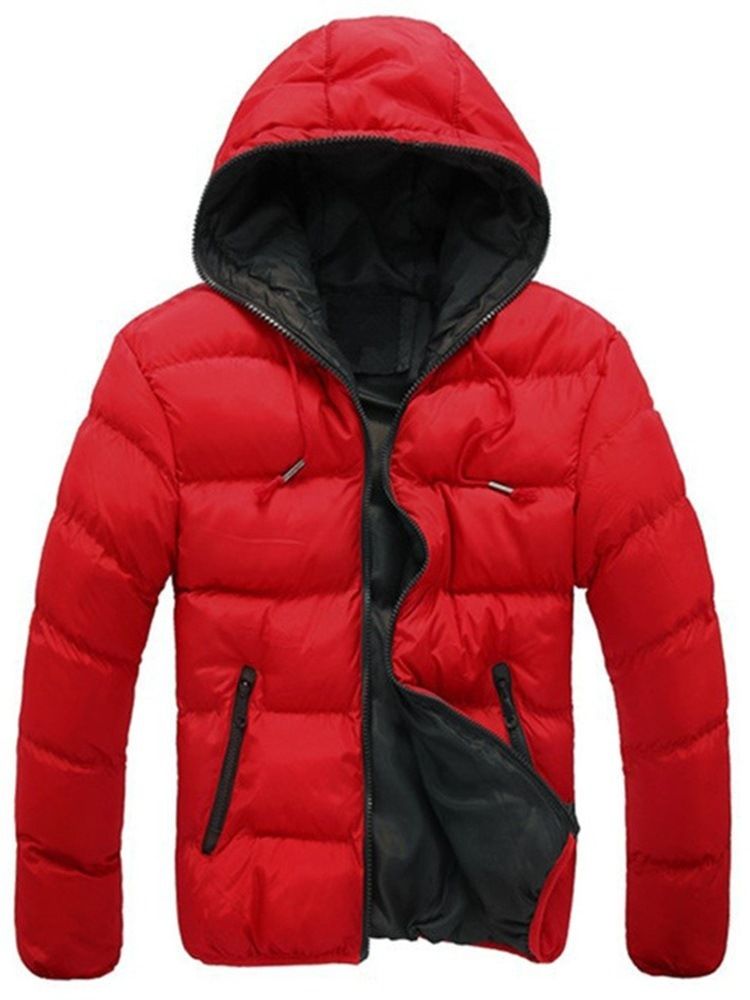 Hooded Standard Casual Dragkedja Dunjacka