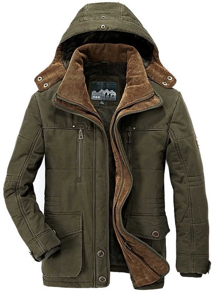 Hooded Standard Pocket Zipper European Down Jacket