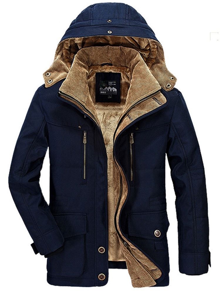 Hooded Standard Pocket Zipper European Down Jacket
