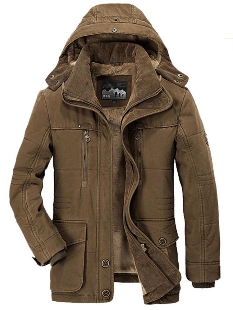 Hooded Standard Pocket Zipper European Down Jacket
