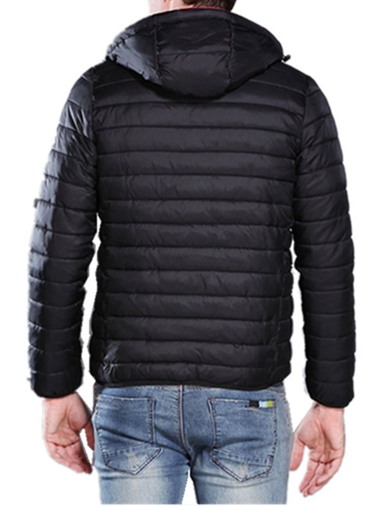 Hooded Standard Zipper Casual Zipper Down Jacket