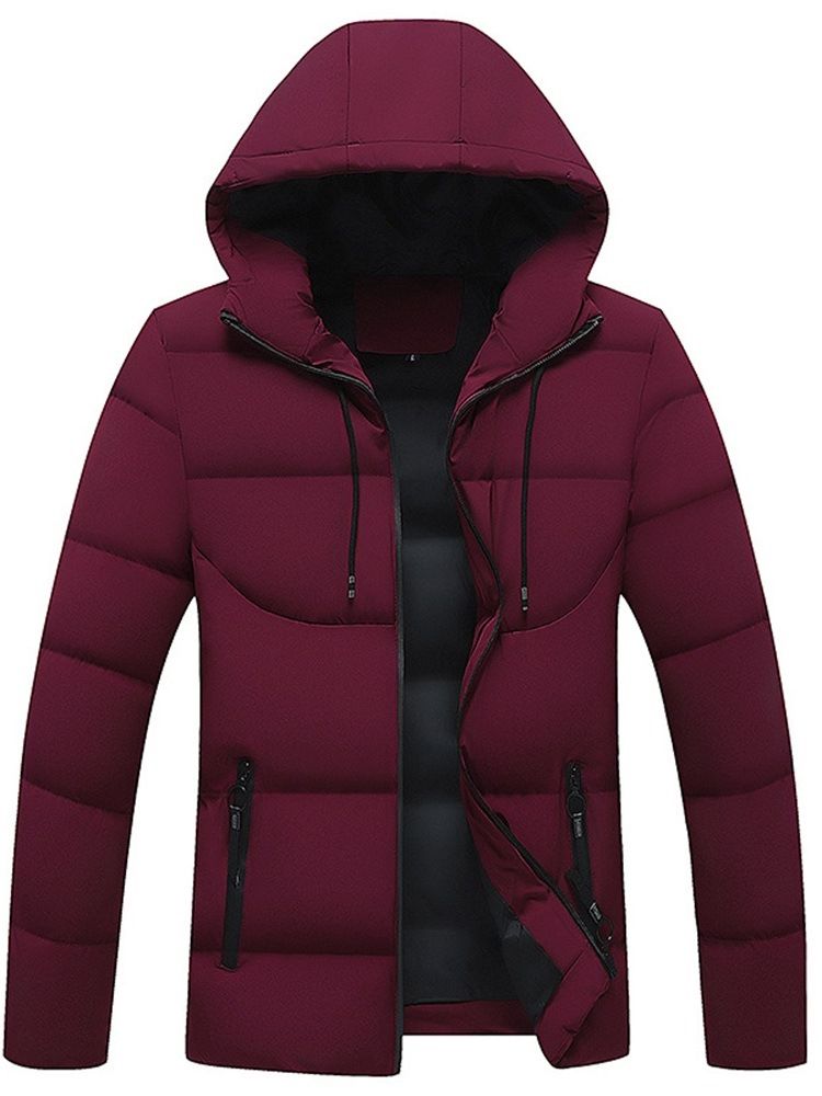 Hooded Standard Zipper Zipper Casual Dunjacka