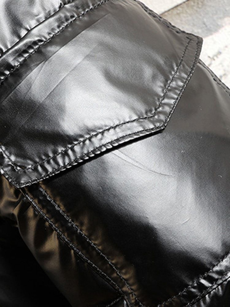 Hooded Vanligt Blixtlås Casual Dunjacka
