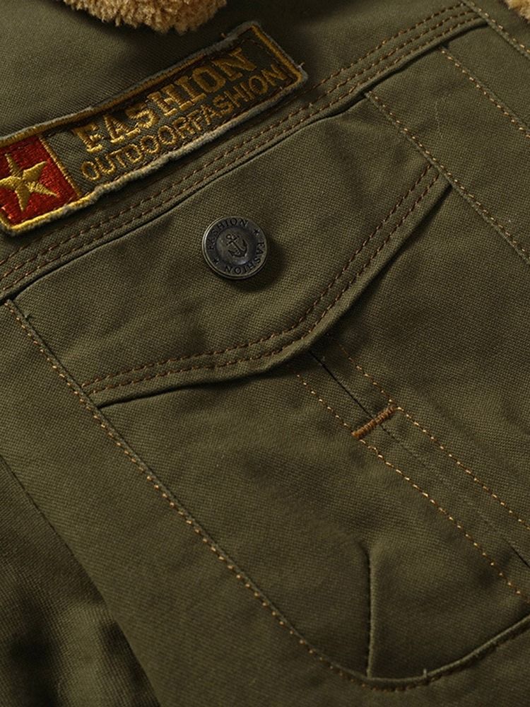 Lapel Pocket Letter Rak Enkelknäppt Jacka