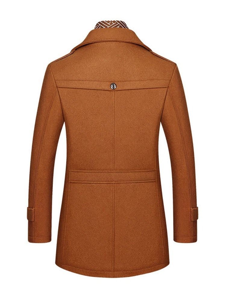 Lapel Vanlig Mellanlång Vinterjacka För Män