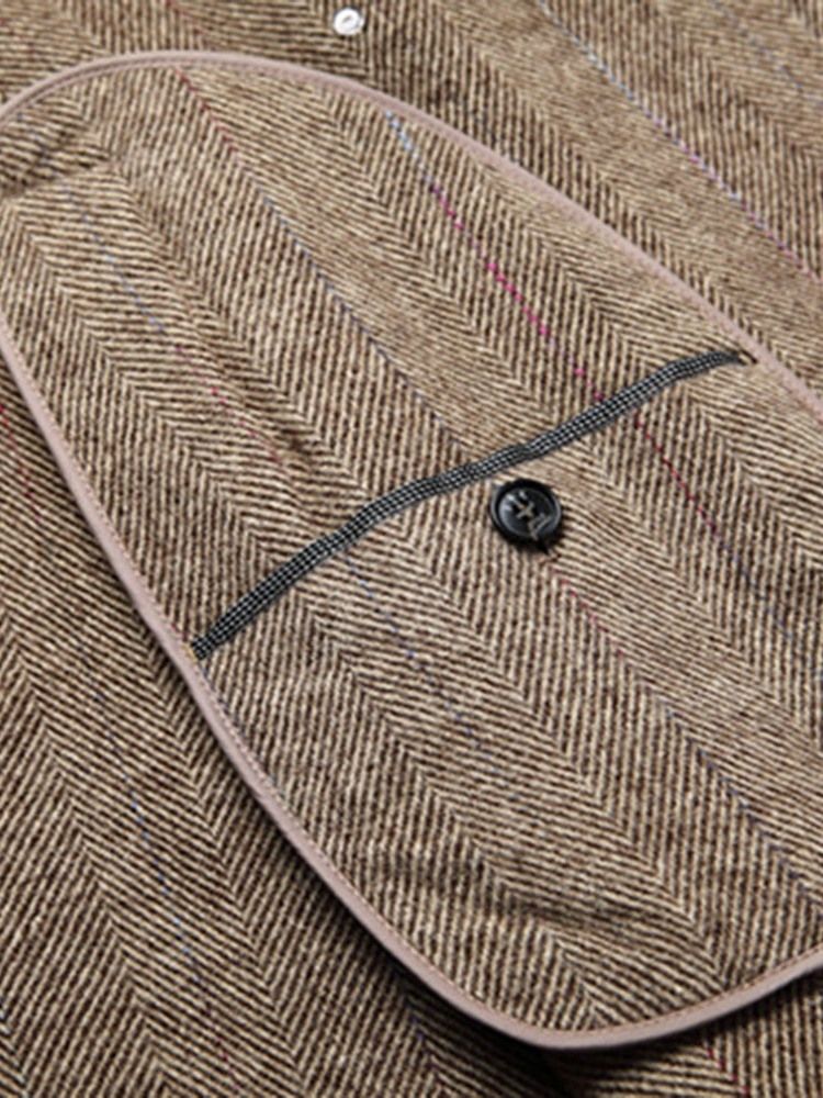 Medellånga Lapel Dubbelknäppt Koreansk Kappa