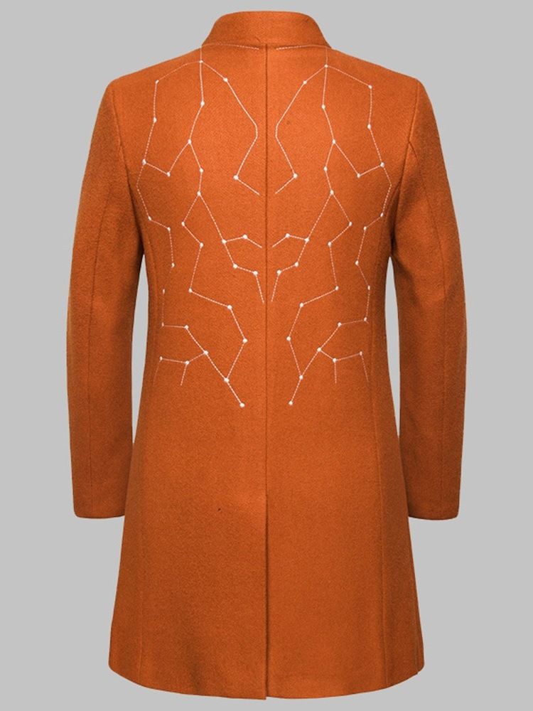Mellanlångt Stativkragebroderi Koreansk Smal Kappa
