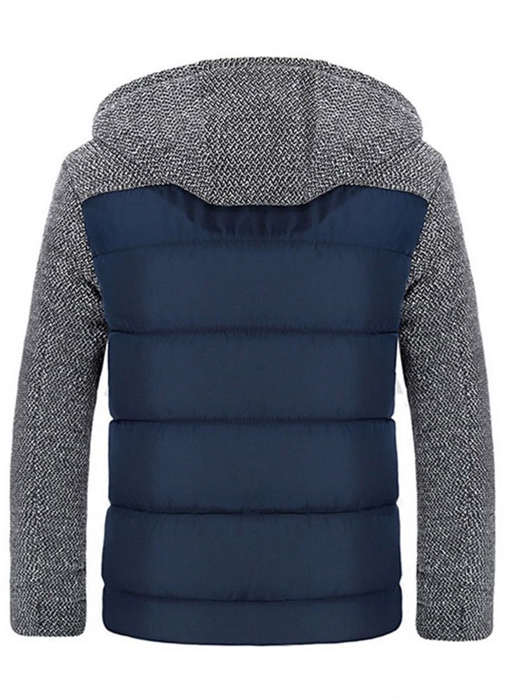 Patchwork Avslappnad Dunjacka Med Huva Och Dragkedja