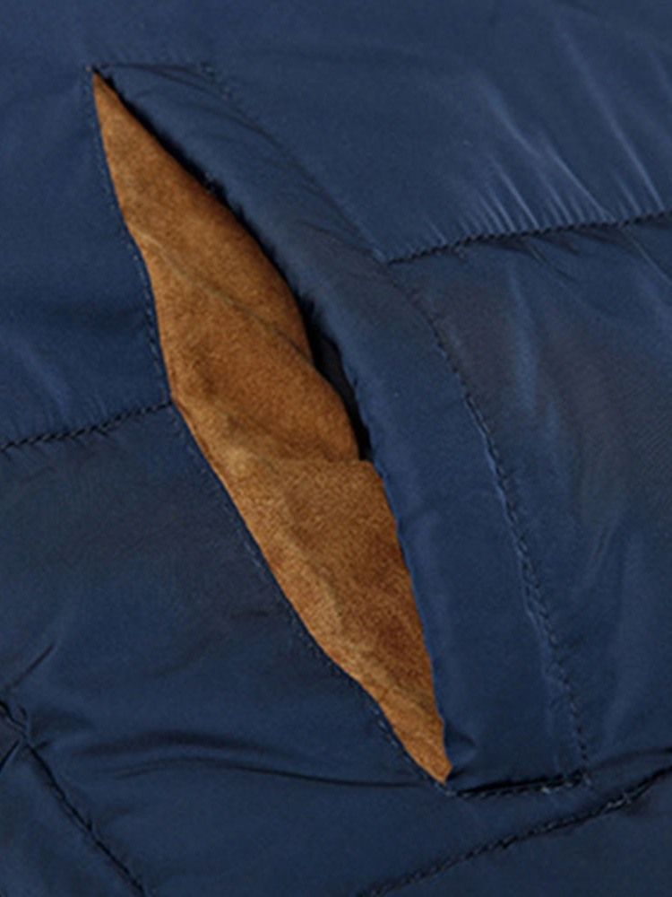 Patchwork Avslappnad Dunjacka Med Huva Och Dragkedja