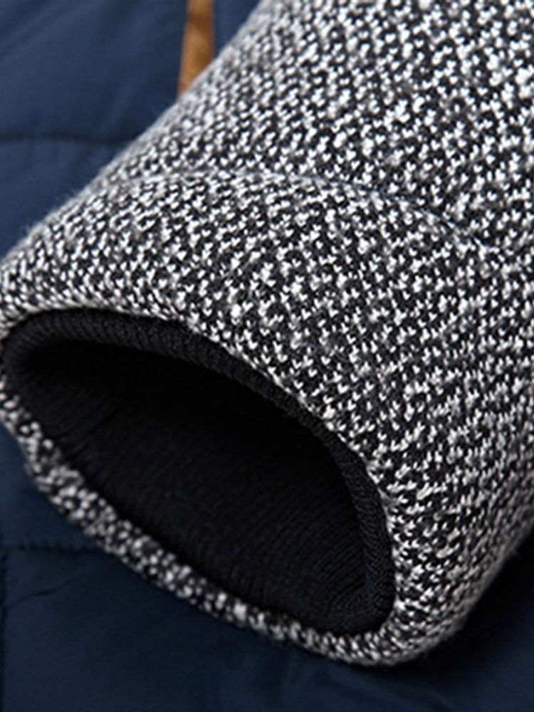 Patchwork Avslappnad Dunjacka Med Huva Och Dragkedja