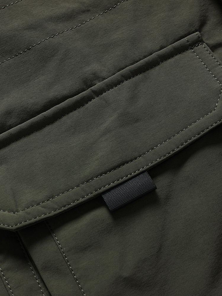 Patchwork Block Standard Dragkedja Casual Dunjacka För Män