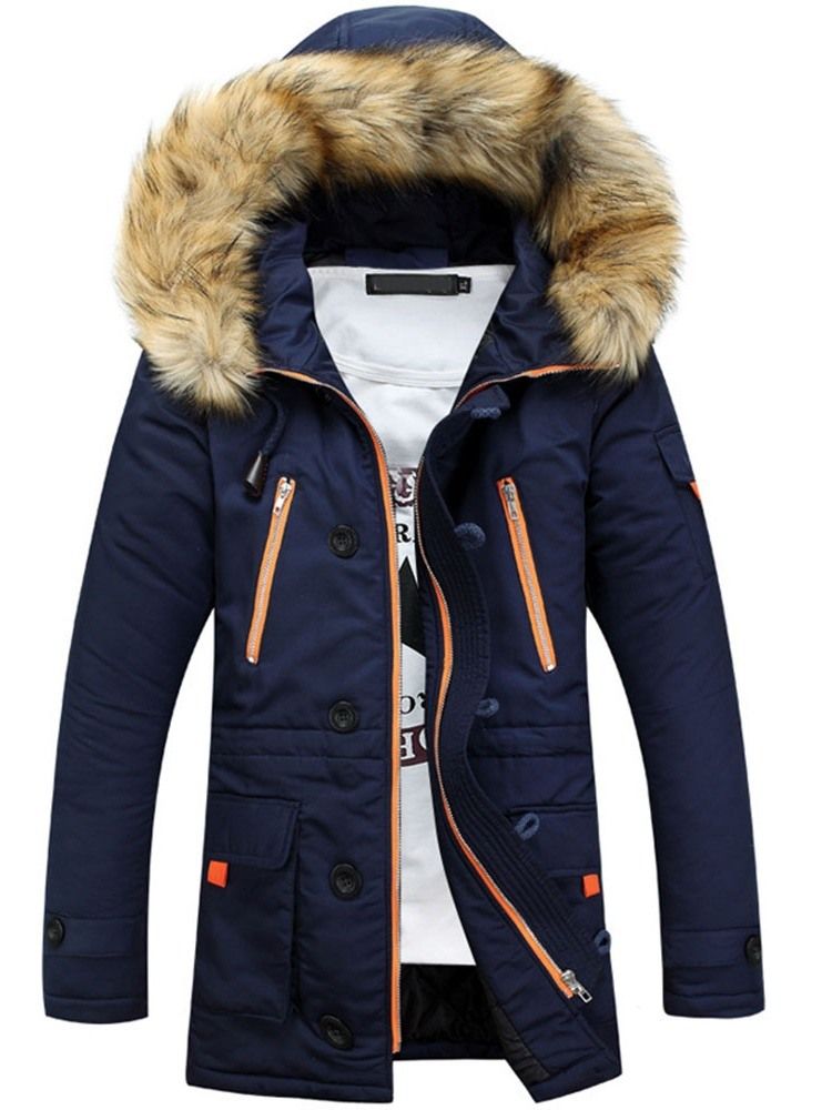 Patchwork Standard Color Block Zipper European Down Jacket