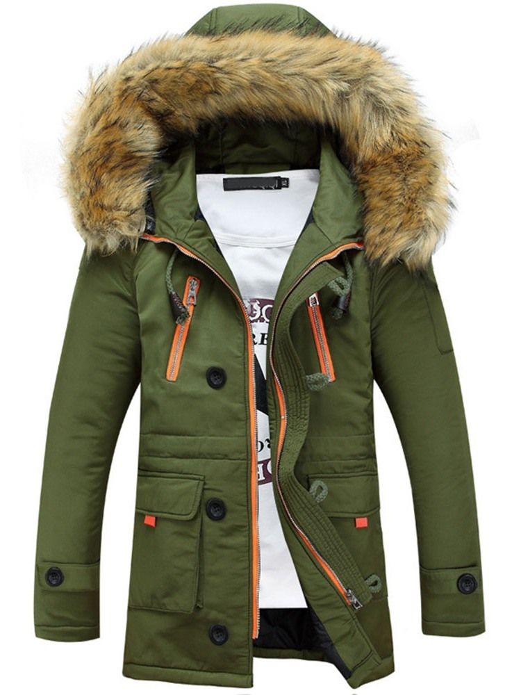 Patchwork Standard Color Block Zipper European Down Jacket