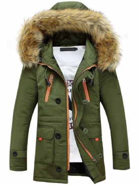 Patchwork Standard Color Block Zipper European Down Jacket