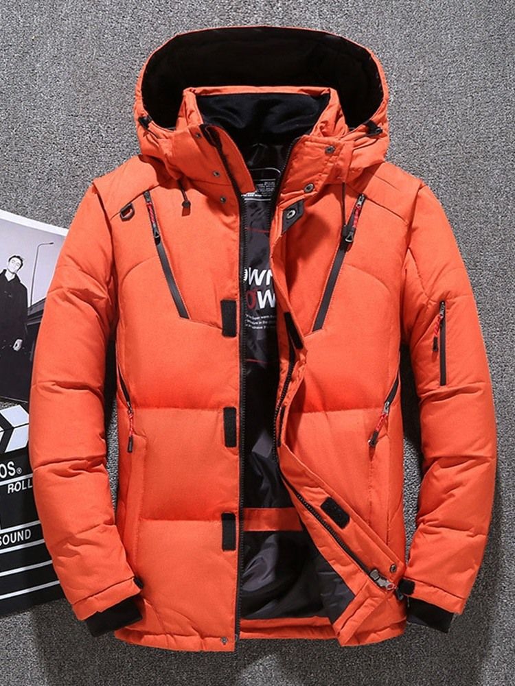 Patchwork Stativ Krage Standard Dragkedja Casual Dunjacka