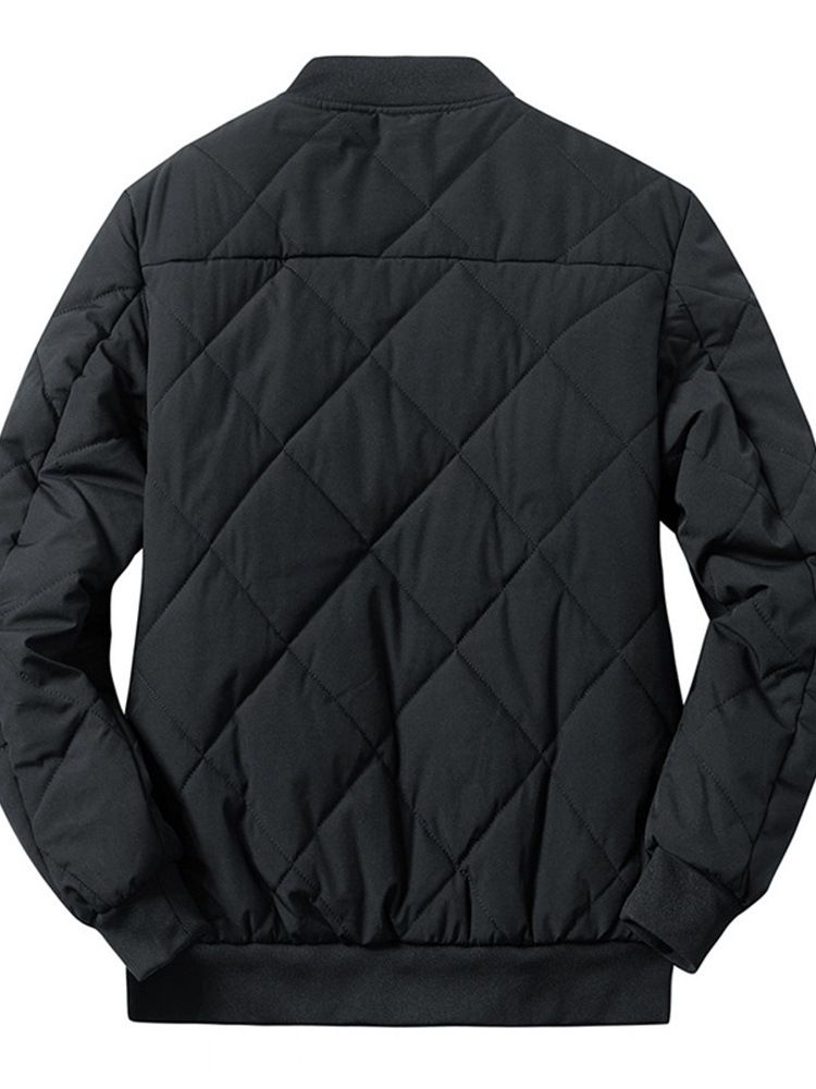 Plain Pocket Standard Casual Dunjacka Med Dragkedja