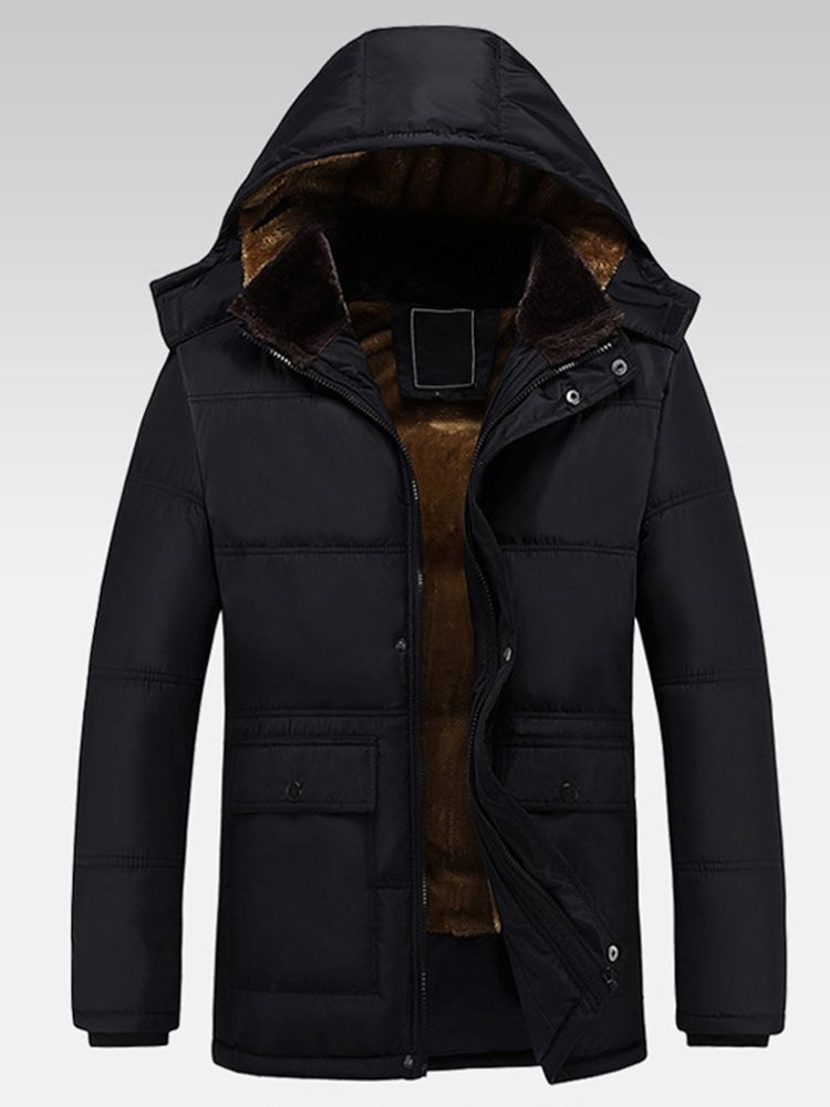Plain Pocket Standard Zipper Casual Dunjacka