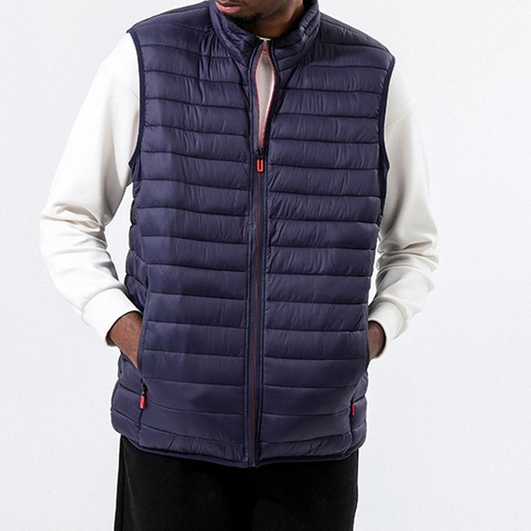 Pocket Plain Stand Krage Dragkedja Casual Väst