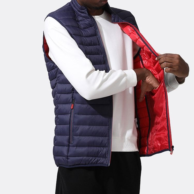 Pocket Plain Stand Krage Dragkedja Casual Väst