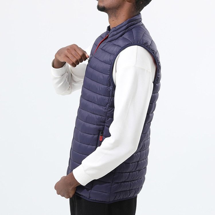 Pocket Plain Stand Krage Dragkedja Casual Väst