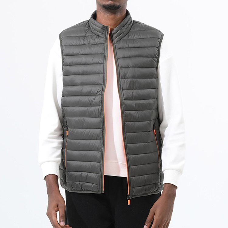 Pocket Plain Stand Krage Dragkedja Casual Väst