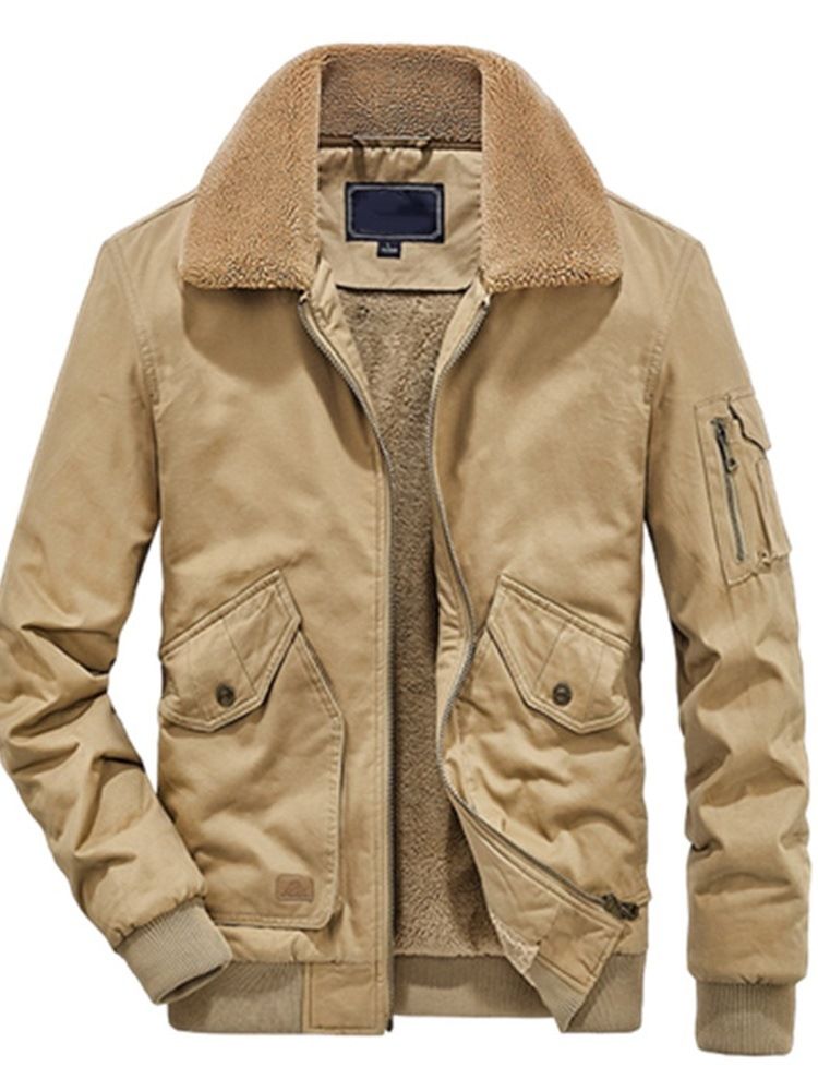 Pocket Standard Lapel Casual Dragkedja Dunjacka